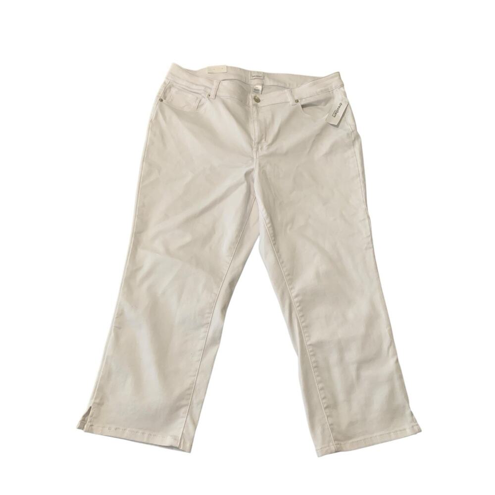 Westport Signature Fit Ankle Midrise Capri White Denim Jeans - 16W NWT